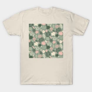 Sage Green Fall Leaves T-Shirt